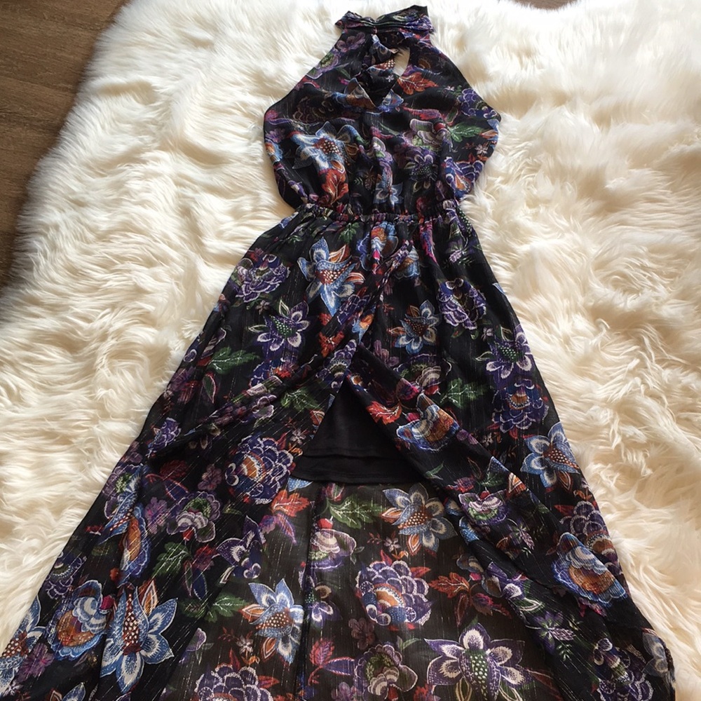Show Me Your Mumu Karolina Collar Halter Maxi Dress - in City Nights Glimmer - Picture 9 of 14